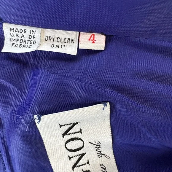 Vintage Mignon Deep Blue Strapless Gown - Picture 10 of 10